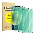 Anti Blue Light Screen Protector for iPhone 12 Pro Max, 3 Pack Blue Light Blocking Tempered Glass Film for iPhone 12 Pro Max 6.7''[Green Light Eye Protection], 9H HD Tempered Glass Screen Protector