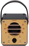 Barebones Block Tower Speaker – Vintage Brass & Copper Wireless Bluetooth Speaker with 20+ Hour Battery Life, Leather Strap for Portability – Ideal for Outdoor Adventures and Home Use