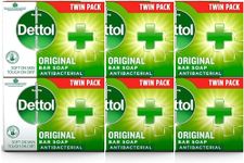 Original Anti-Bacterial Soap Bars 3x Family Twin Packs (6 x 100g) - Bundle Pack of Official Dettol Soap (Total 6 Bars) | Hand & Body Cleanser and Protector