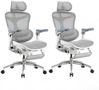SIHOO Doro C300 Pro Ergonomic Office Chair with Footrest, Ultra-Soft 6D Armrests, Dynamic Lumbar Support, Seat Depth Adjustment and Adjustable Backrest, Big and Tall Desk Chair 2 Packs (Grey)