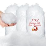 Tatuo 3 Pcs/600g Christmas Fake Snow Decoration 7 oz/ 200 g Per Bag Artificial Snow Fiber Fluffy Snow Indoor Snow for Christmas Tree Winter Mantle Village Nativity Christmas Display Decoration