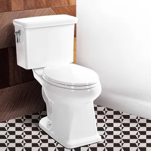 Alphabath 17" Elongated Toilet with Soft Close Seat, 12" Rough-In Toilet, Standard Two-piece Toilet for Bathroom, 1.27 GPF Powerful Single Flush, ADA Comfortable Chair Height, 1000 Gram Map Flushing