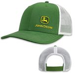 John Deere Green White Mesh Moline 112 Fit Cap Embroidered Side Logo Hat, Green