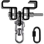 SELEWARE Heavy Duty Steel Beam Clamp, Heavy Bag Mount, Punching Bag Hanger Heavy Duty Holder for Boxing, Muay Thai and MMA Training, 360° Swivel Hardware, W/Carabiner