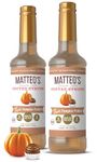 Matteo's Barista Style Sugar-Free Coffee Syrup, Pumpkin Praline Flavor, Zero Calories and Sugar, Keto Friendly, Ideal for Lattes, Cappuccinos, Espresso, Americano, Indulgent Taste, (750mL, 2-pack)