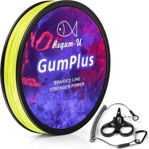 GumPlus 8X Stealth Braided Fishing Line 150 Yards / 10 LB Abrasion Resistant Superline Zero Stretch & Smaller Diameter Confuse & Catch Big Fish Better in Saltwater & Freshwater (Yellow)