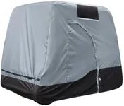 Explore Land Weatherproof 4 Passengers Golf Cart Cover Universal Fits EZGO Club Car Yamaha - All Season Car Enclosure with Driver Side Door and Back Side Zipper Window
