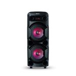 Impex TS-8001 80 Watts Multimedia Portable Trolley Speaker with USB/SD/TF/FM Radio/AUX/Remote/Bluetooth/Wireless Mic & DJ LED Light Function (Black)