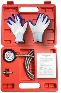 Exhaust Back Pressure Tester Kit Automotive Exhaust Back Pressure Gauge Set, 6.2FT Stainless Steel Braided Hose, Professional Car Diagnostic Test Tool with Quick-Connect Coupler, M12 and M18 Adapter