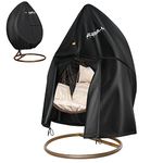 Ezilif Egg Chair Cover, 420D Heavy Duty Oxford Egg Chair Covers Waterproof, Hanging Egg Chair Cover with Waterproof Zipper, UV-Anti & Windproof Cover for B&M & Aldi Swing Chair, 190 x 115cm