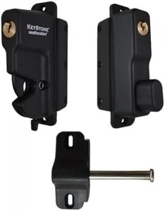Weatherables Keystone 2-Sided Key-Lockable Gate Latch – Nylon Polymer Heavy Duty Gate Latch with Self-Latching Gate Lock – Made for Easy Installation on Metal, Wood & Vinyl Fences, Keyed Alike