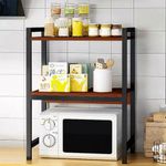 Kanani Microwave & Air Fryer Stand – Sturdy 3-Tier Kitchen Organizer | Divya Space-Saving Stand for Microwave, Air Fryer, and More – Ideal for Neat, Organized Countertops (Brown) (3 Tier Stand)