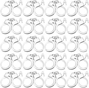 20 Pairs Toy Handcuffs Metal Handcuffs with Keys 9 Inch Hand Cuffs Fake Police Handcuffs for Police Costume Prop Accessories Role Play Halloween Party Supplies