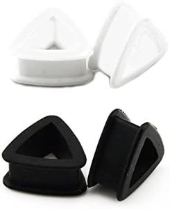 NewZenro Triangle Silicone Ear Tunnel Plugs Gauges Expanders Black White Hollow Flexible Soft Tunnels Kit Stretcher Earrings Fashion Punk Lobe Piercing Body Jewelry Set Gifts Bff Birthday 2Pairs Set, Silicone, no gemstone