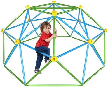 Gardenature 6FT Climbing Dome for Kids 3-8, Jungle Gym for Indoor and Outdoor, Geometric Dome Climber Supporting 440 Lbs Anti-Rust Metal Play Structure, Kids Gift Toys, ASTM Approved, Blue & Green