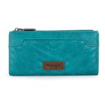 Wrangler Minimalist Wallet for Women Credit Card Wallet Ladies Travel Wallet Card Cases & Money Organizers with Smooth Zippers, A-Turquoise, Minimalist