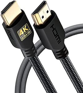 PowerBear 4K HDMI Cable 2 M | High Speed, Braided Nylon & Gold Connectors, 4K @ 60Hz, Ultra HD, 2K, 1080P, ARC & CL3 Rated | for Laptop, Monitor, PS5, PS4, Xbox One, Fire TV, Apple TV PC