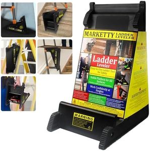 Ladder Leveler, Pitch Hopper, Ladder Stabilizer with Storage, Ladder Levelers for Stairs and Extension Ladders, Easy to Use, Conquer Uneven Ground (Black, Standard Durable Plastic)