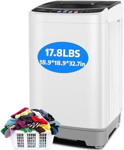 Nictemaw Portable Washing Machine 17.8Lbs Full Automatic Portable Washer, 2.4 Cu.ft Compact Laundry Washer with 10 Programs & 8 Water Levels, Built-in Drain Pump, Energy Saving for Apartment Dorm RV