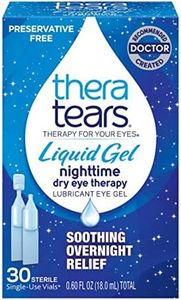 TheraTears Liquid Gel Nighttime Lubricating Eye Drops for Dry Eyes, Single-Use Vials, 30 Count