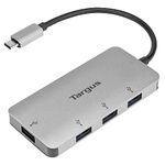 Targus USB C Multi-Port Hub USB 3.1 Gen 1 (5bps) 4X USB-A, Gray (ACH226CA)