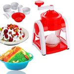 Manual Ice Gola Maker | Ice Crusher, Slush, Grinder Machine | Ice Snow Maker | Shikanji ice Maker | Portable Gola Maker with 6 Pcs Sticks & 3 Bowl Baraf ka gola banane (Multicolor 01)