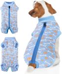 BENCMATE Dog Recovery Suit, After Surgery Dog Recovery Onesie, Professional Pet Zip Up Recovery Shirt Dog Abdominal Wound Bandages, Substitute E-Collar & Cone, Dog Onesie (Small,Bones)