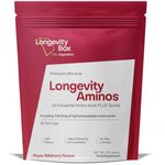 Longevity Box Amino Acids - 7000mg of Highly Bioavailable Amino Acid, Ultra Pure Amino Acids Powder, Containing 9 Essential Amino Acids Plus Taurine Supplement, Phtyo-Wildberry Flavoured, 30 Serving