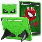 JUNJIU Case for iPad 9th Generation/iPad 8th Generation/iPad 7th Generation iPad Case 10.2 inch 2021/2020/2019 Heavy Duty Shockproof Rugged Protective Cover 10.2'' with Stand for Kids,GREEN+BLACK