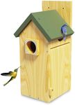 Bird Houses for Outside Clearance, Wooden Bluebird House with Metal Predator Guard, Waterproof Roof, Elevated Mesh Floor, Cedar Nesting Boxes for Outdoor for Wrens Swallows Finches, Easy to Clean