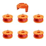 LADAMI Worx Strimmer Spool Lawn Mower Mmcgregor Strimmer spool and lineGrass Trimmer Spool Replacement lengths 3m calibre 0.16mm 6 Spools, 1 Caps