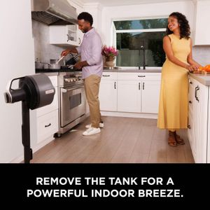 Shark FlexBreeze Pro Cordless Indoor & Outdoor Fan – Misting, 20m Reach, 24hr Runtime, Pedestal/Table, 5 Speeds, Remote, Charcoal Grey