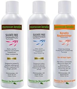 MOROCCAN KERATIN TRIPLE CARE KIT KERATIN REPLENISHER, SULFATE FREE SHAMPOO & CONDITIONER Important To maintain keratin treatments for longer period and great looking hair.