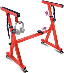 Liquid Stands Keyboard Stand w/ Wheels - Z Style Adjustable & Portable Professional Heavy Duty Digital Piano Stand - Fits 54-88 Key Electric Pianos - Sturdy Rolling Musical Keyboard Stand