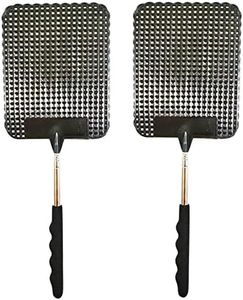 2PCS Telescopic Fly Swatter, Manual Heavy Duty Plastic Flyswatter, Upgraded Sturdy Fly Swatter with Extendable Stainless Steel Pole