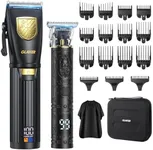 GLAKER Hair Clippers for Men Professional, Cordless Clippers for Hair Cutting, Mens Hair Clippers and Trimmer Kit for Barber with LED Display 15 Guide Combs
