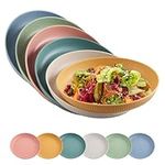 FUNYKICH 6PCS Unbreakable Plastic Dinner Plates, Lightweight Camping Picnic Plates, Small Kids Plates Toddler Plates Set for Salad, Pasta, Party, Home, Dishwasher & Microwave Safe - 9 inch(23cm)