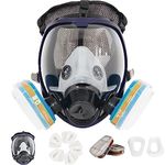 Trudsafe 15 in 1 Complete Suit 6800 Reusable Full Face Respirator for Painting, Polishing, Welding and Dust, 2 Kinds of Connectors, Gas Cover Respirator with Organic Vapor Filter