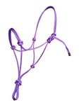 Horse Rope Halters - 11 Sizes - Miniature, Foal, Weanling, Pony, Cob/Arab, Horse, Warmblood, Draft & Custom (Pony, Purple)