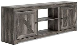 Signature Design by Ashley Wynnlow Rustic TV Stand with Fireplace Option for TVs up to 72", Gray