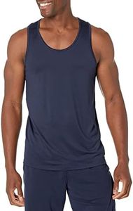 Amazon Essentials Men's Tech Stretch Tank T-Shirt, Navy, Large