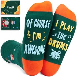 Zmart Drummer Gifts for Men Women - Drum Socks for Drummers, Drumming Gifts Drumline Gifts, Percussion Gifts Music Gifts