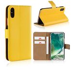 Smart Fit Sport Leather Case for iPhone - SFS Leather Wallet Case for iPhone X/XS 4/4S 5/5S 5C 6/6s 6 Plus 7/8 7 Plus/8 Plus 8 Plus, Leather, Yellow, For iPhone 6 Plus