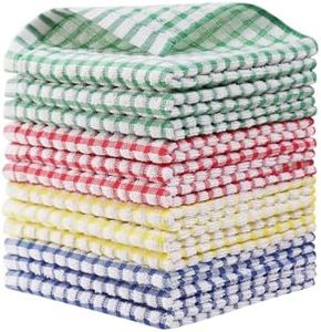 Kitchen Towels Bulk 100 Cotton Kitchen Dish-Cloths Scrubbing Dishcloths Sets 11x17 Inch 12pcs (Mix Color)