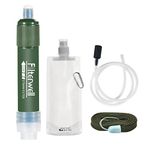 Personal Water Filter, 4000L Portable Water Filter Kit for Hiking, Camping, Travel, 0.01 Micron Filter with Straw, Remove 99.9% Bacteria, Reusable Outdoor Survival Equipment, Emergency Preparedness