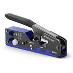 VCELINK Upgraded Pass Through RJ45 Crimp Tool with A manually Adjustable knob, All-in-One Network Crimper for CAT7/6A/6/5E/5 Ethernet Connectors, RJ45 and RJ11/12 Crimping Tool