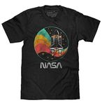 Tee Luv Men's NASA Space Shuttle Shirt - NASA Worm Logo Stars T-Shirt (XL)