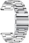 TStrap Metal Watch Strap 22mm - Silver Release Watch Straps for Men Women - Brushed Solid Stainless Steel Smart Watch Bracelet - Ladies Replacement Band Clasp Buckle - 16mm 18mm 20mm 22mm