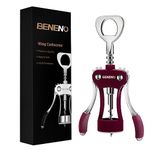 Wine Opener, Zinc Alloy Premium Wing Corkscrew Wine Bottle Opener with Multifunctional Bottles Opener, Upgrade Purple