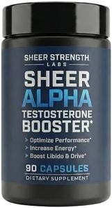 Testosterone Booster for Men - Sheer Alpha T-Booster - Clinically Backed Dose, Strongest Formula - Made in USA - Premium Blend of Fadogia Agrestis Tongkat Ali and Shilajit. 30 Servings